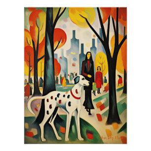 Dalmatiner-Hund wandern im Park 02 - Madeleine M Poster