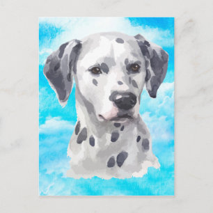 Dalmatiner Hund Wasserfarbe Postkarte