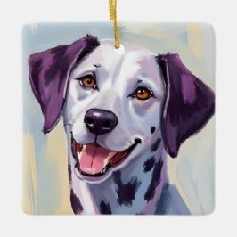 Dalmatiner | Hund Wasserfarben Haustiermalerei Keramikornament