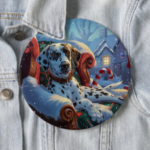Dalmatiner Hund Weihnachten Button