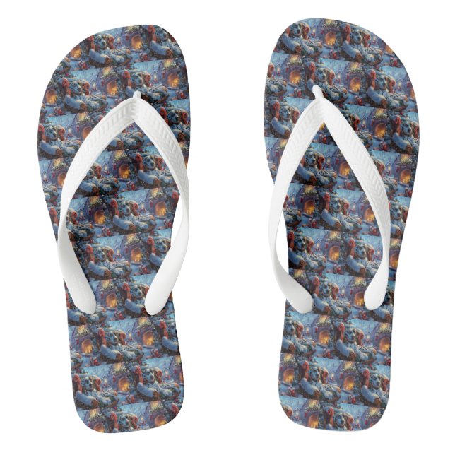 Dalmatiner Hund Weihnachten Flip Flops (Fußbett)