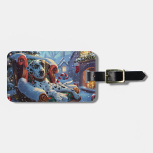 Dalmatiner Hund Weihnachten Gepäckanhänger