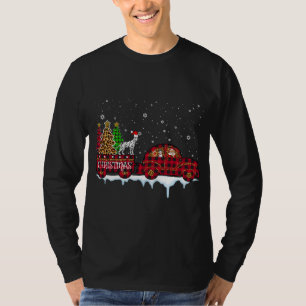 Dalmatiner Hund Weihnachten Karierter Lkw Weihnach T-Shirt