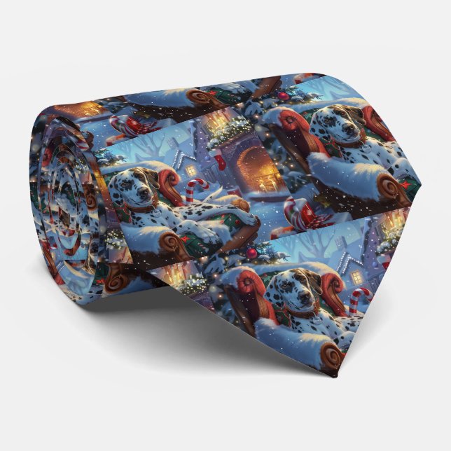 Dalmatiner Hund Weihnachten Krawatte (Gerollt)