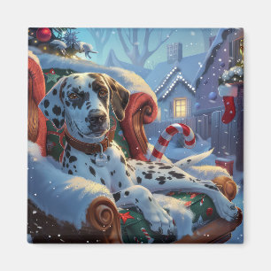 Dalmatiner Hund Weihnachten Magnet