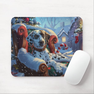 Dalmatiner Hund Weihnachten Mousepad