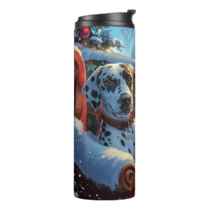 Dalmatiner Hund Weihnachten Thermosbecher