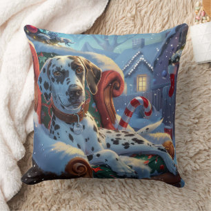 Dalmatiner Hund Weihnachtsfestlich Kissen