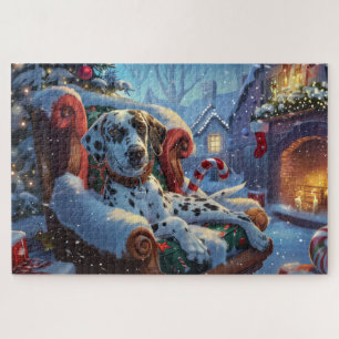 Dalmatiner Hund Weihnachtsfestlich Puzzle