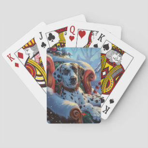 Dalmatiner-Hund Weihnachtsfestlich Spielkarten