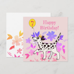 Dalmatiner Hund wünscht glücklichen siebten Geburt