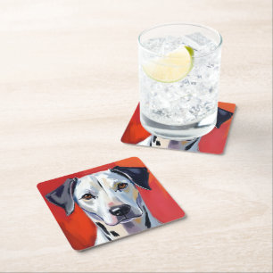 Dalmatiner   Hunde-Malerei Haustier Aquarell Rechteckiger Pappuntersetzer