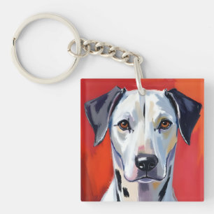 Dalmatiner Hunde-Malerei Haustier Aquarell Schlüsselanhänger