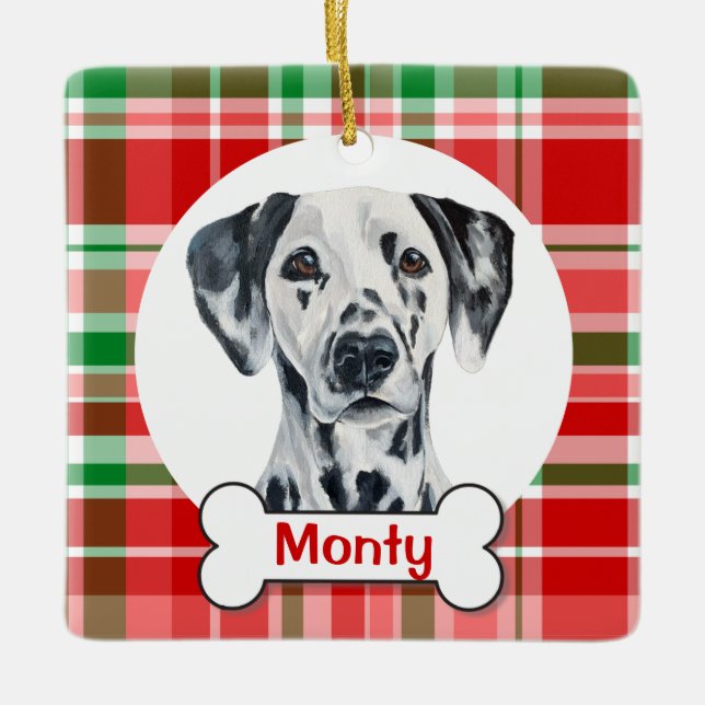 Dalmatiner-Hunde-Ornament Keramikornament (Vorderseite)