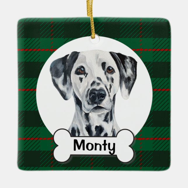Dalmatiner-Hunde-Ornament Keramikornament (Vorderseite)