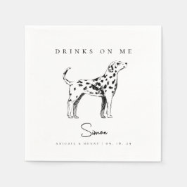 Dalmatiner-Hunde-Sketch-Drinks auf Me-Pet-Hochzeit Serviette