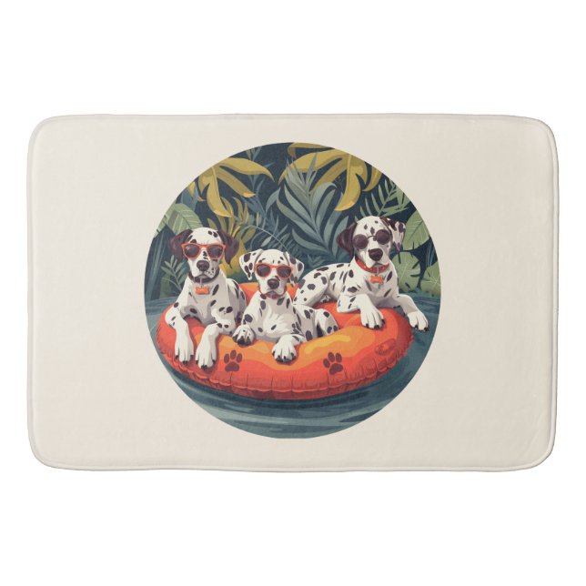 Dalmatiner Hunde Sommer Ananas Pool Float Badematte (Vorderseite)