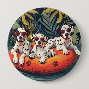 Dalmatiner Hunde Sommer Ananas Pool Float Button