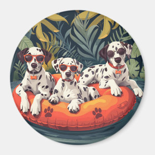 Dalmatiner Hunde Sommer Ananas Pool Float Magnet