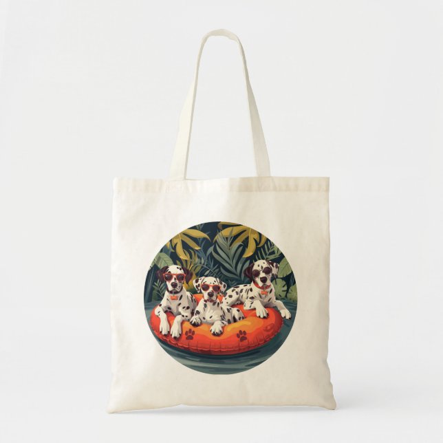 Dalmatiner Hunde Sommer Ananas Pool Float Tragetasche (Vorne)