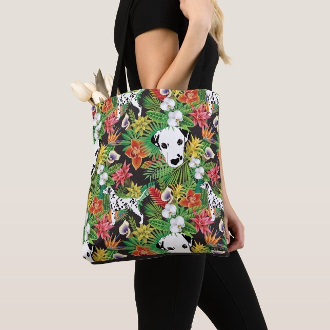Dalmatiner Hunde Tropische Blume Dschungel (Von Nahem)