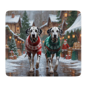 Dalmatiner Hunde Weihnachten Schnee Feiertag Schneidebrett