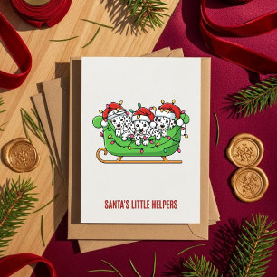 Dalmatiner-Hunde-Weihnachtskarte – Santas Helfer Feiertagskarte