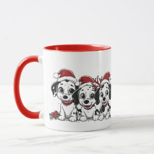 Dalmatiner Hunde zu Weihnachten Tasse