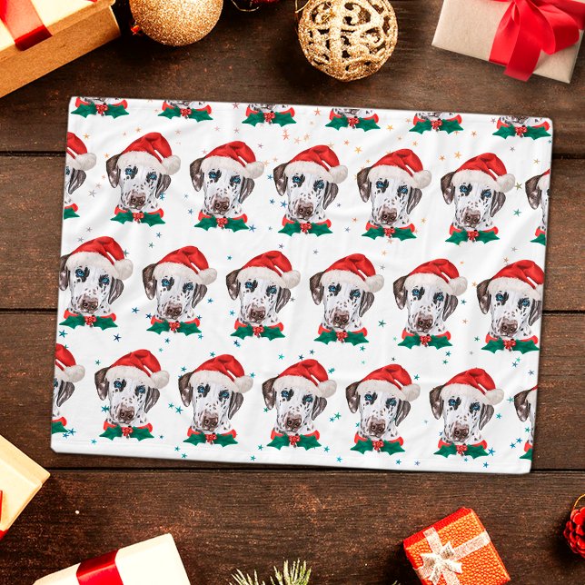 Dalmatiner Hunde Zucht Weihnachten Fleecedecke (Von Creator hochgeladen)