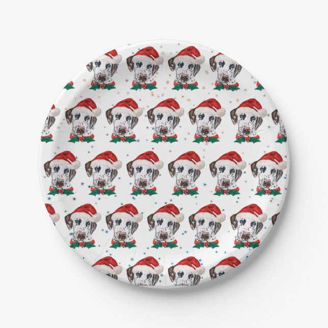 Dalmatiner Hunde Zucht Weihnachten Pappteller (Vorderseite)