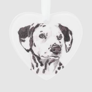 Dalmatiner-Hundekunst-Herz-Verzierung Ornament
