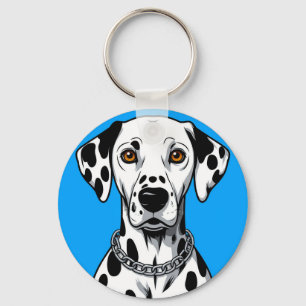 Dalmatiner-Hundeportrait mit lebendigem Hintergrun Schlüsselanhänger