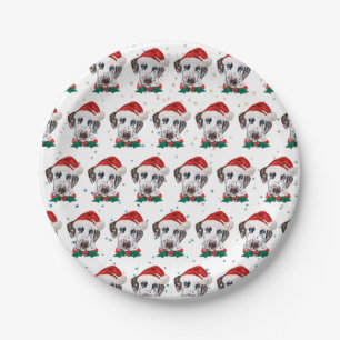 Dalmatiner-Hunderasse Weihnachten Pappteller