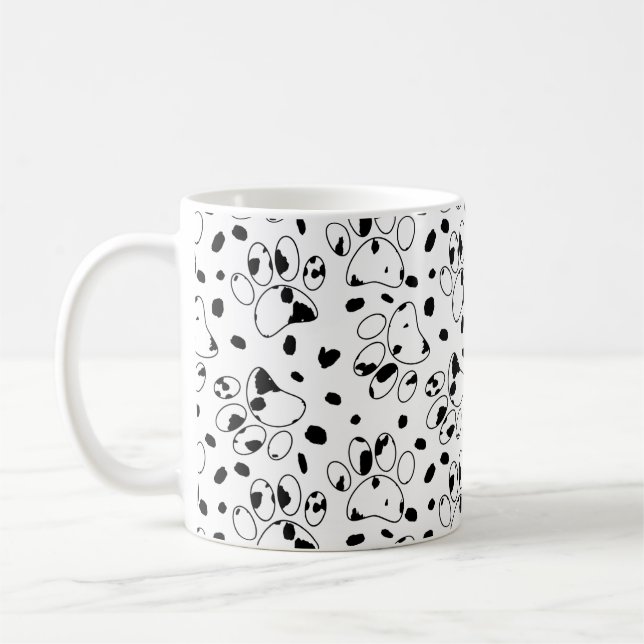 Dalmatiner-Hundeschlitten mit Spots Kaffeetasse (Links)