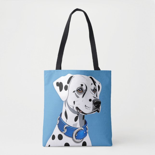 Dalmatiner-Hundportrait mit blauem Collar (Vorderseite)