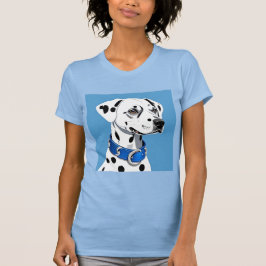Dalmatiner-Hundportrait mit blauem Collar T-Shirt