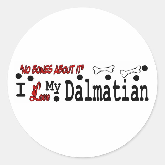 Dalmatiner (I Liebe) Aufkleber (Vorderseite)