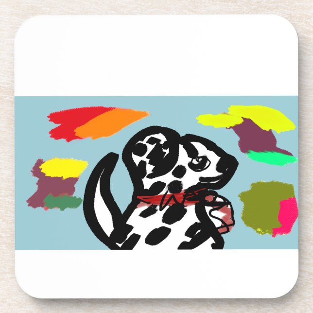 Dalmatiner im Herbst Getränkeuntersetzer (Vorderseite)