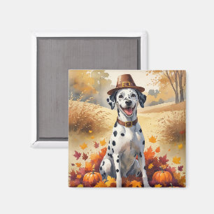 Dalmatiner im Herbst lässt Erntedank Kunst Magnet