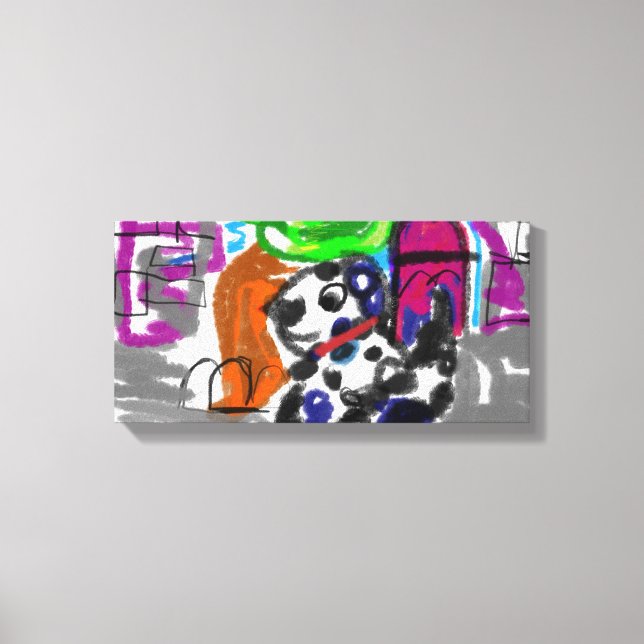 Dalmatiner in der Stadt Leinwanddruck (Vorderseite)