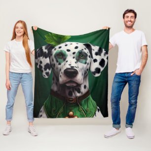 Dalmatiner in St. Patrick's Day-Kleid Fleecedecke