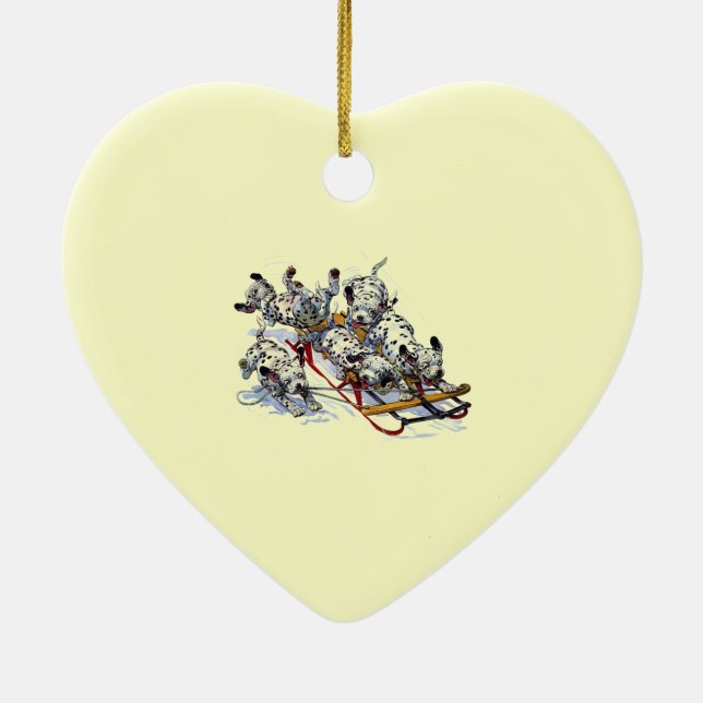 Dalmatiner-Jungtiere Rodelbahn Keramikornament (Hinten)