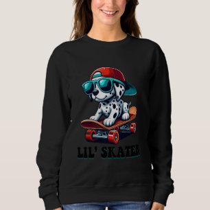 Dalmatiner Kinder auf einem Skateboard Skater Jung Sweatshirt