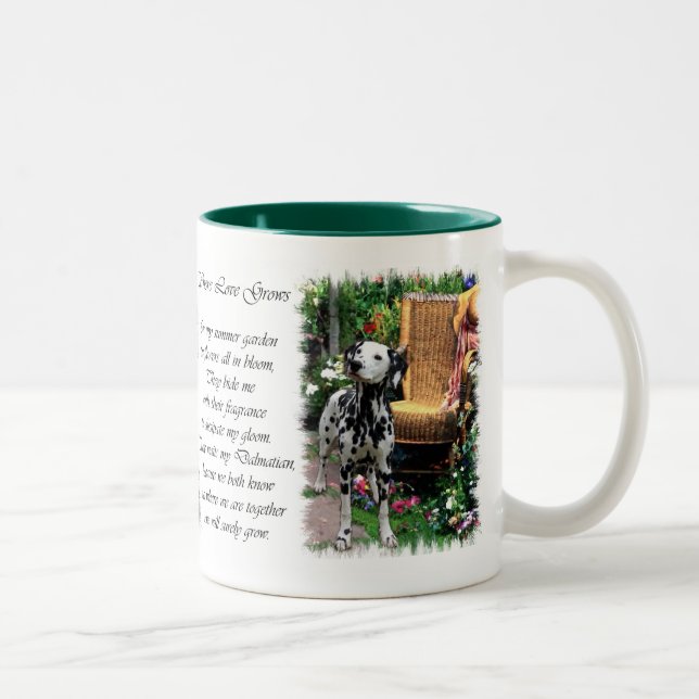 Dalmatiner Kunstgeschenke Zweifarbige Tasse (Rechts)