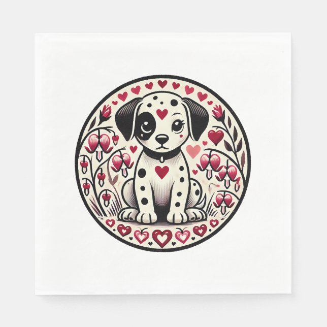 Dalmatiner Liebe Serviette (Vorderseite)