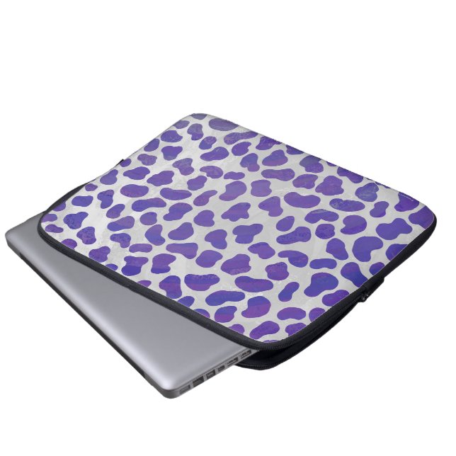 Dalmatiner Lila und weiß Laptopschutzhülle (Vorne Knopf)