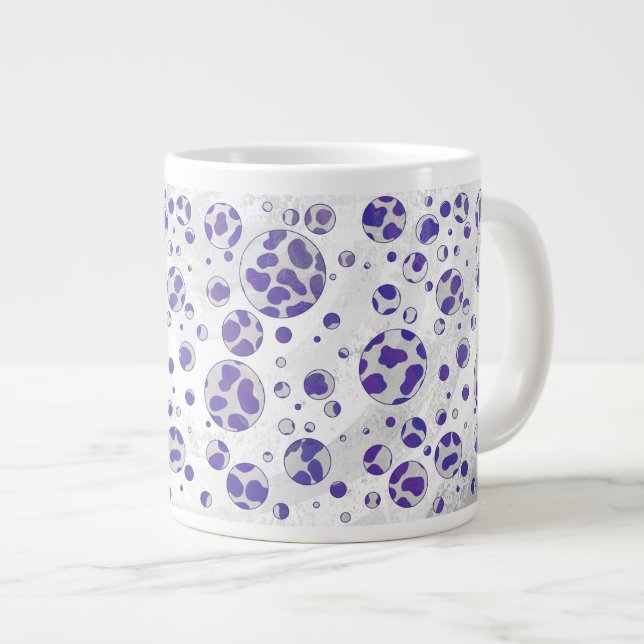 Dalmatiner Lila und White Polka Dot Jumbo-Tasse (Vorderseite Rechts)