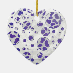 Dalmatiner Lila und White Polka Dot Keramik Ornament