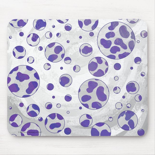 Dalmatiner Lila und White Polka Dot Mousepad (Vorne)