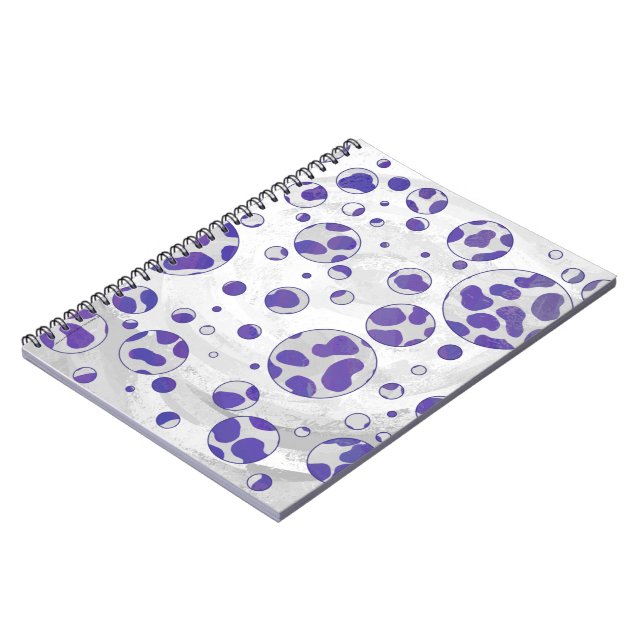 Dalmatiner Lila und White Polka Dot Notizblock (Linke Seite)